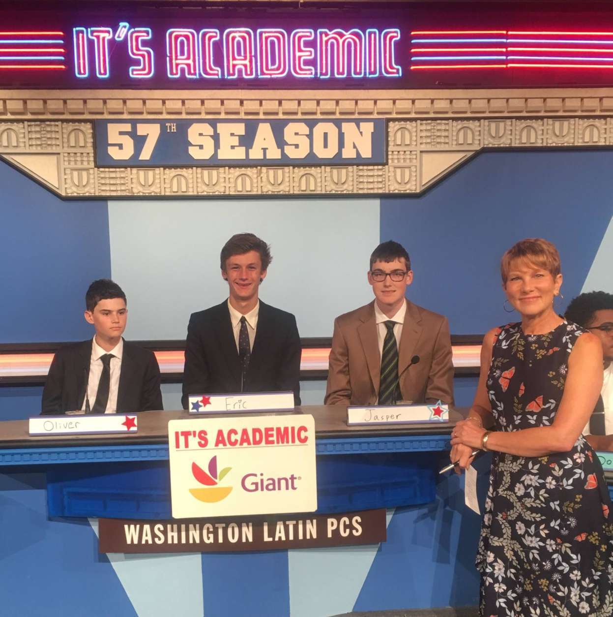 On "It's Academic," Washington Latin Public Charter won against Bowie and Loudoun County high schools. The show aired Oct. 7, 2017. (Courtesy Facebook/It's Academic)