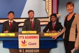 On "It's Academic," W.T. Woodson High School won against The Landon School and Quince Orchard High School. The show aired March 3, 2018. (Courtesy Facebook/It's Academic)