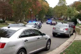 Police on the scene of the ax attack in Fairfax County. (Courtesy NBC4)