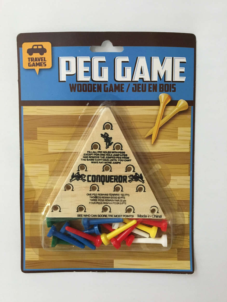 The group said it found several toys that contained small parts that weren't properly labeled, including a peg game and travel football and golf games on shelves at Dollar Tree. (Courtesy U.S. PIRG)