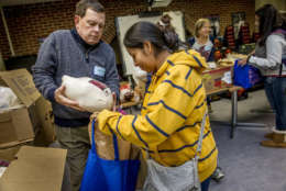 Arlington Food and Assistance Center, AFAC, distributes food at the Technical center in Arlington of Walter Reed Drive. On the 19th, they also gave away turkeys in honor of Thanksgiving