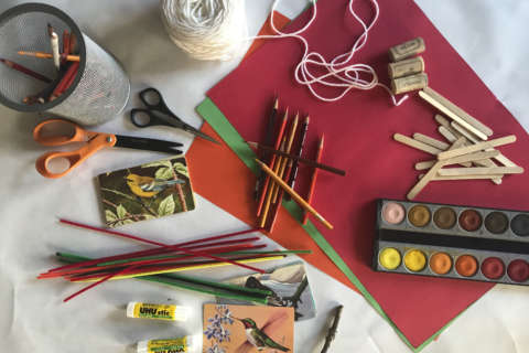 Keep kids busy at Thanksgiving gatherings with a craft table