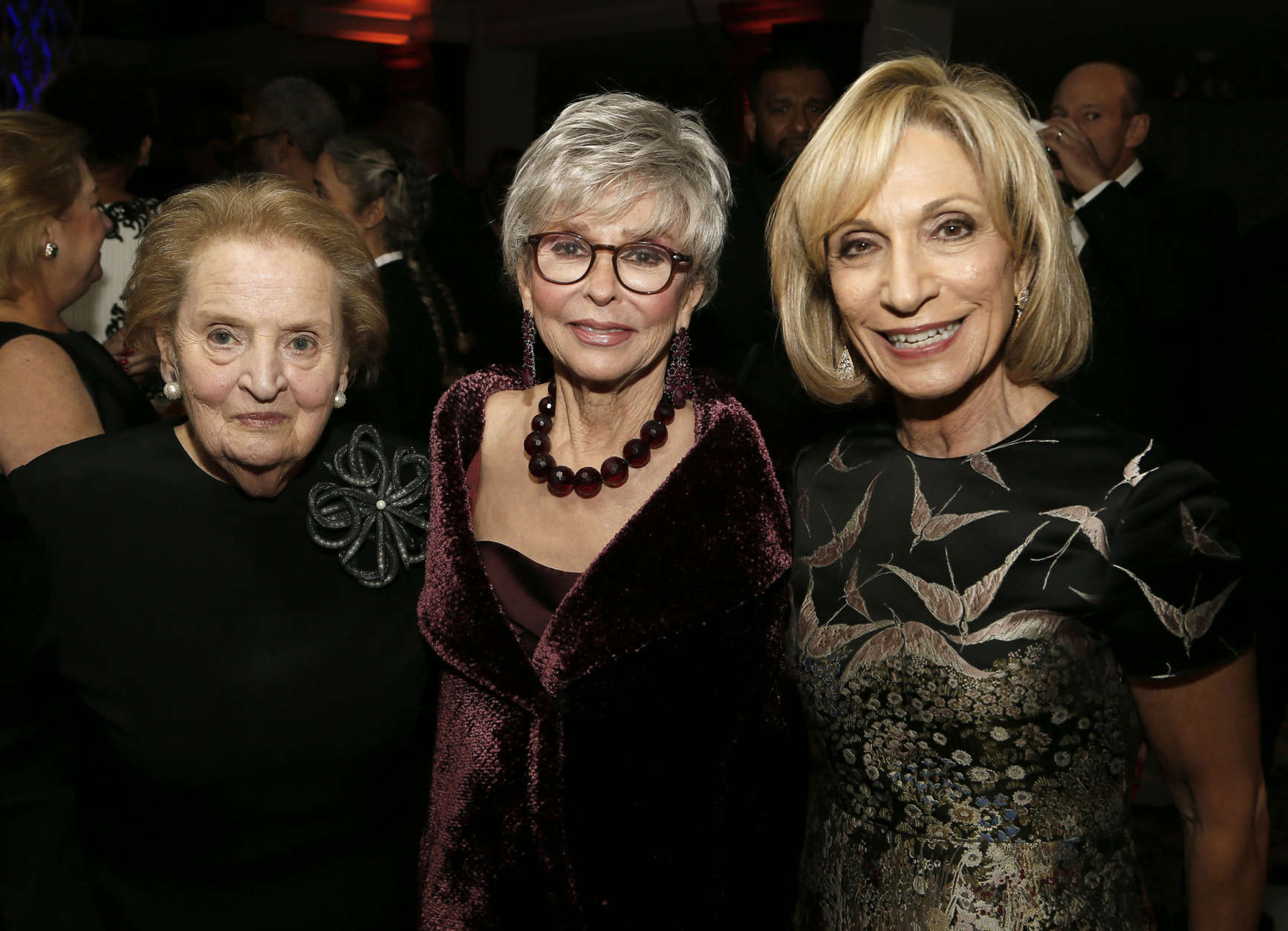 IMAGE DISTRIBUTED FOR NATIONAL PORTRAIT GALLERY - Former Secretary of State Dr. Madeleine K. Albright, left, multi-award-winning actress Rita Moreno, center, and NBC News and MSNBC journalist Andrea Mitchell, right, attend The American Portrait Gala 2017 at Smithsonian's National Portrait Gallery on Sunday, Nov. 19, 2017 in Washington, D.C. (Paul Morigi/AP Images for National Portrait Gallery)