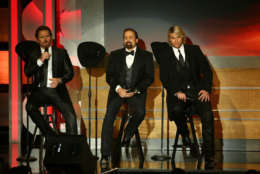 JC Fisher, John Hagen and Marcus Collins of the musical group The Texas Tenors perform on stage at the 28th Annual American Cinematheque Awards Honoring Matthew McConaughey held at The Beverly Hilton on Tuesday, Oct 21, 2014, in Beverly Hills. (Photo by Eric Charbonneau/Invision for American Cinematheque/AP Images)