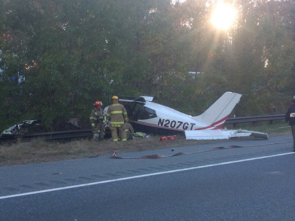 No injuries were reported following a plane crash in Annapolis, Maryland. (Courtesy Anne Arundel County Fire Department) 