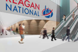 This artists rendering shows a pedestrian walkway connecting to Reagan National Airport. (Courtesy Crystal City Business Improvement District )