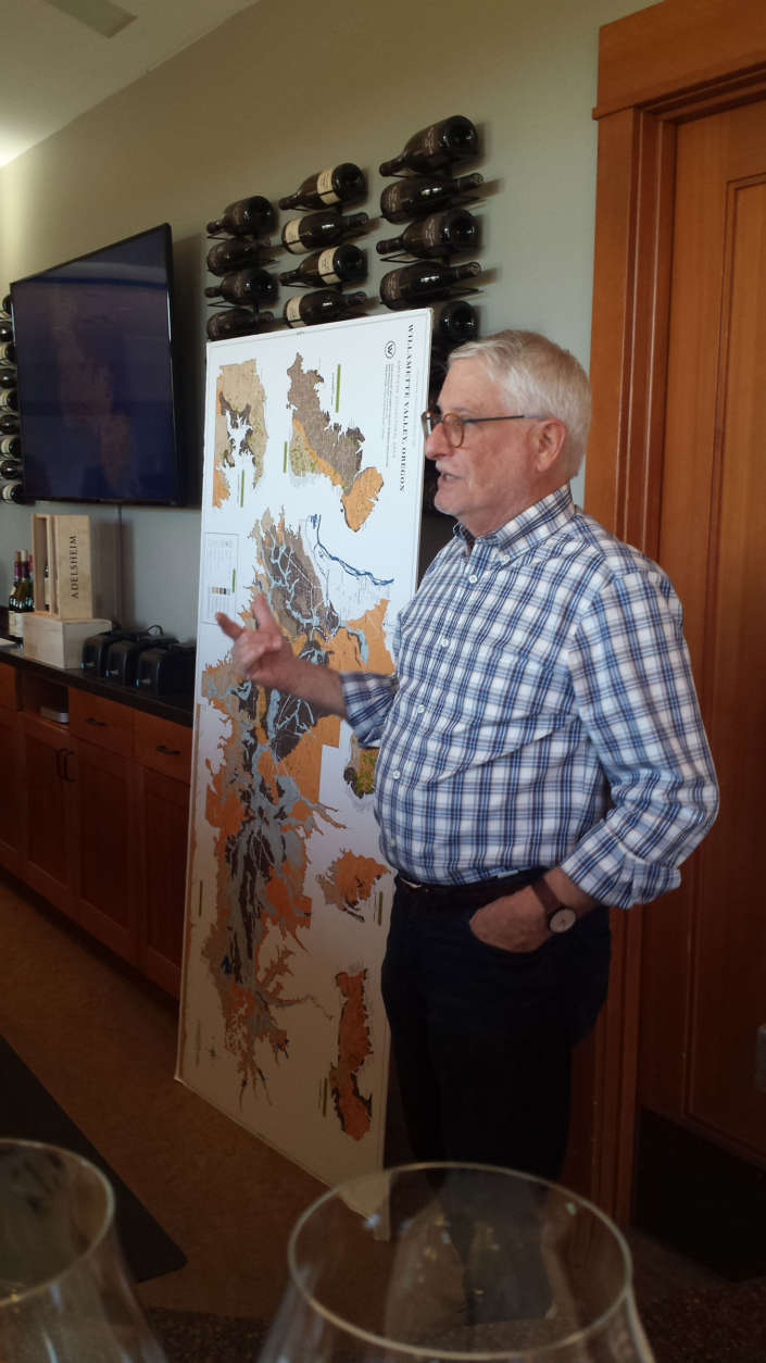 David Adelsheim explains soil diversity. (WTOP/Scott Greenberg)