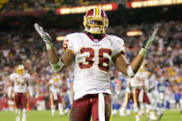 LANDOVER, MD - DECEMBER 5: Sean Taylor #36 of the Washington Redskins reacts after breaking up a pass during the second half of the game against the New York Giants at Fed Ex Field on December 5, 2004 in Landover, Maryland. (Photo by Jamie Squire/Getty Images)