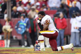 Washington Redskins defensive back Sean Taylor (21) looks on against Oakland during the second half at FedEx Field in Landover, Maryland on November 20, 2005. Oakland defeated Washington 16-13. (Photo by Allen Kee/Getty Images)