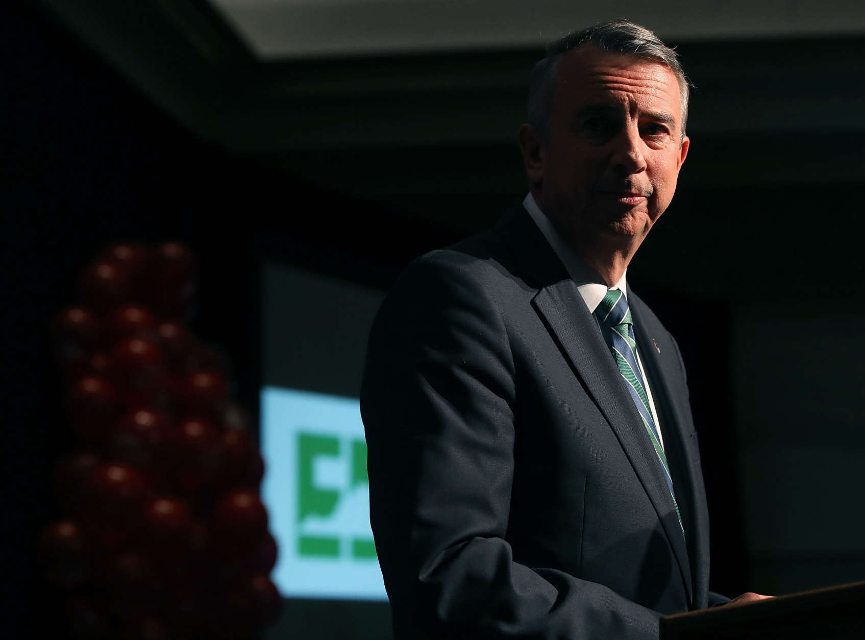 RICHMOND, VA - NOVEMBER 07:  Republican gubernatorial candidate Ed Gillespie speaks at an election night rally on November 7, 2017 in Richmond, Virginia. Gillespie was projected to lose to Democrat Ralph Northam.  (Photo by Mark Wilson/Getty Images)