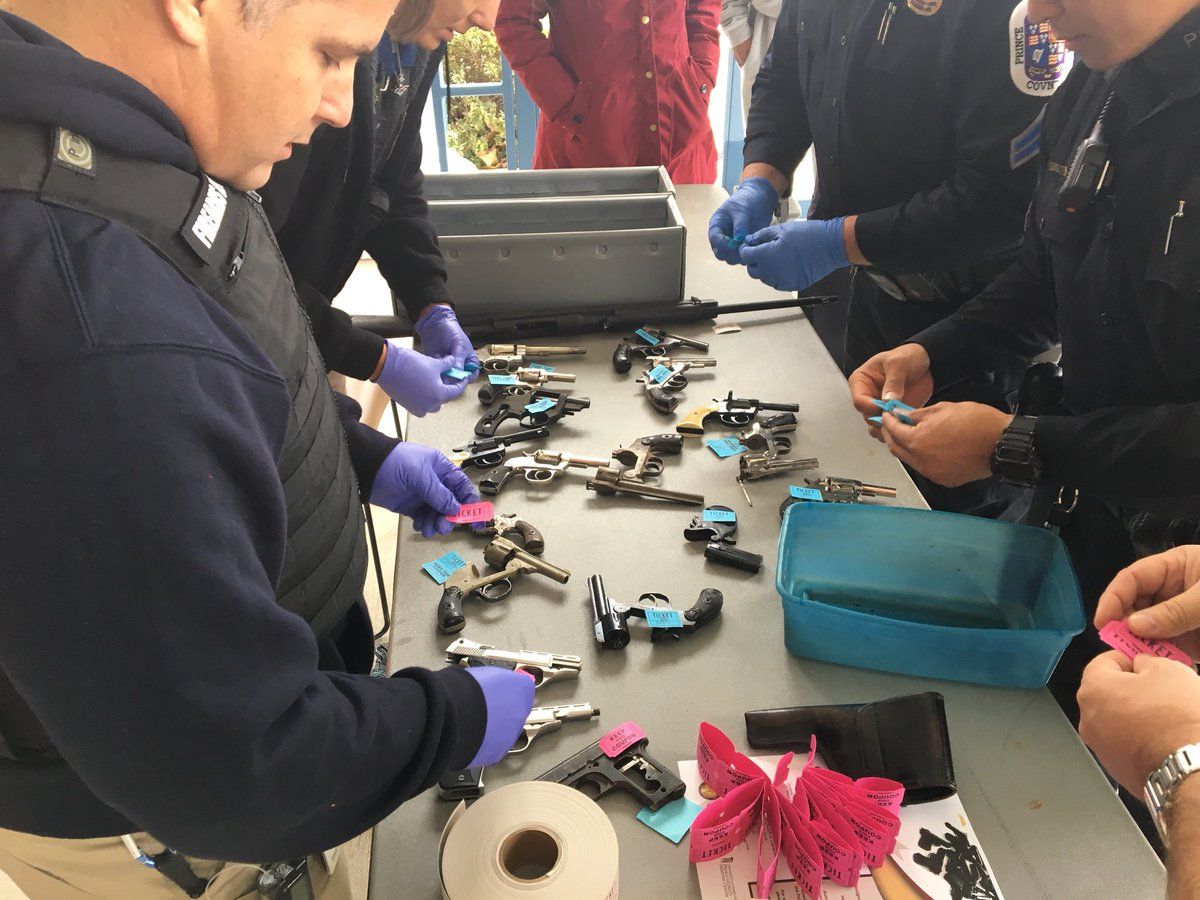 Prince George's County Police collected 161 firearms through "Gift Cards for Guns," a trade in program that aims to get guns off the streets. (Courtesy Prince George's County Police) 