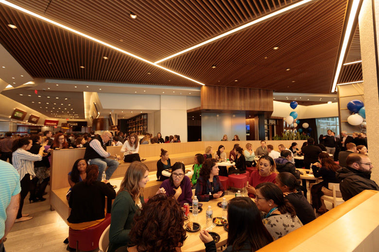 The space also includes a food hall, open to everyone. (Courtesy Hilton Hotels)