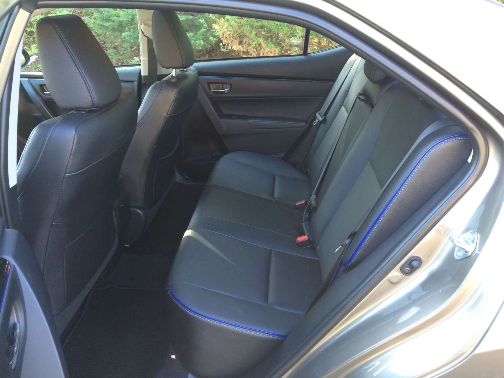 Back seat space is above average for a compact sedan, with plenty of space for two adults or three children. (WTOP/Mike Parris) 