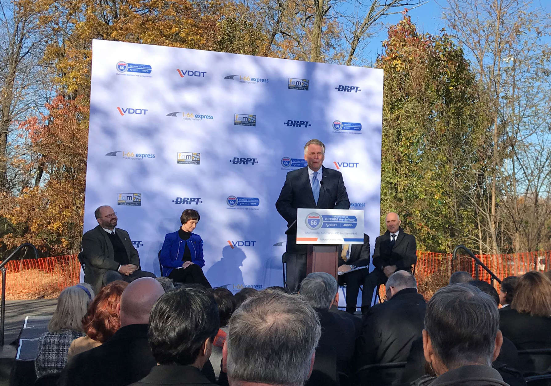 Virginia Gov. Terry McAuliffe addresses the crowd at the groundbreaking. (WTOP/Dick Uliano)