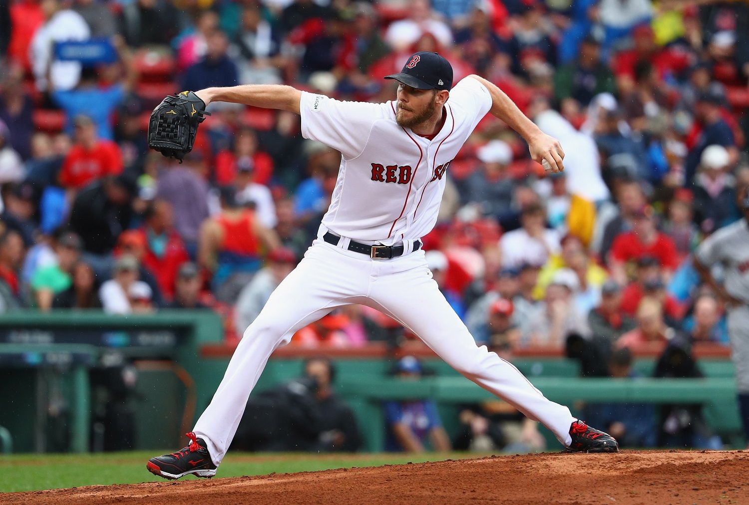 BOSTON, MA - OCTOBER 09:  Chris Sale #41 of the Boston Red Sox throws a pitch in the fourth inning against the Houston Astros during game four of the American League Division Series at Fenway Park on October 9, 2017 in Boston, Massachusetts.  (Photo by Maddie Meyer/Getty Images)