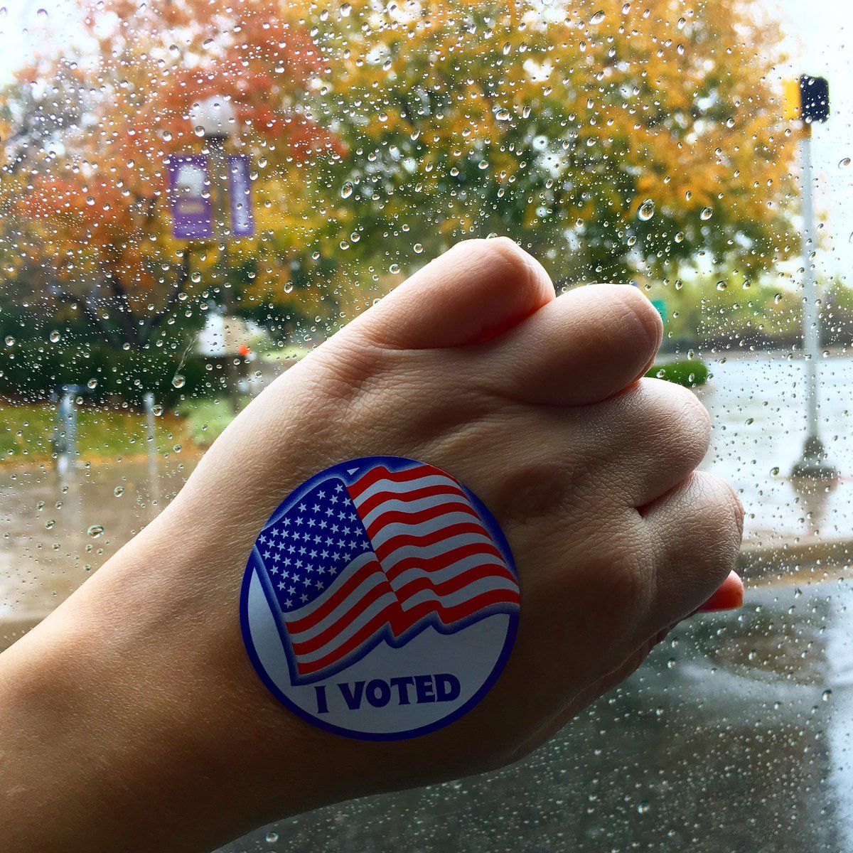 Twitter user @nura_hamideh shows off her sticker after she voted for Ralph Northam. (Courtesy @nura_hamideh/Twitter) 