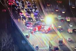 The scene of the crash on 495/Beltway. (Courtesy NBC Washington)