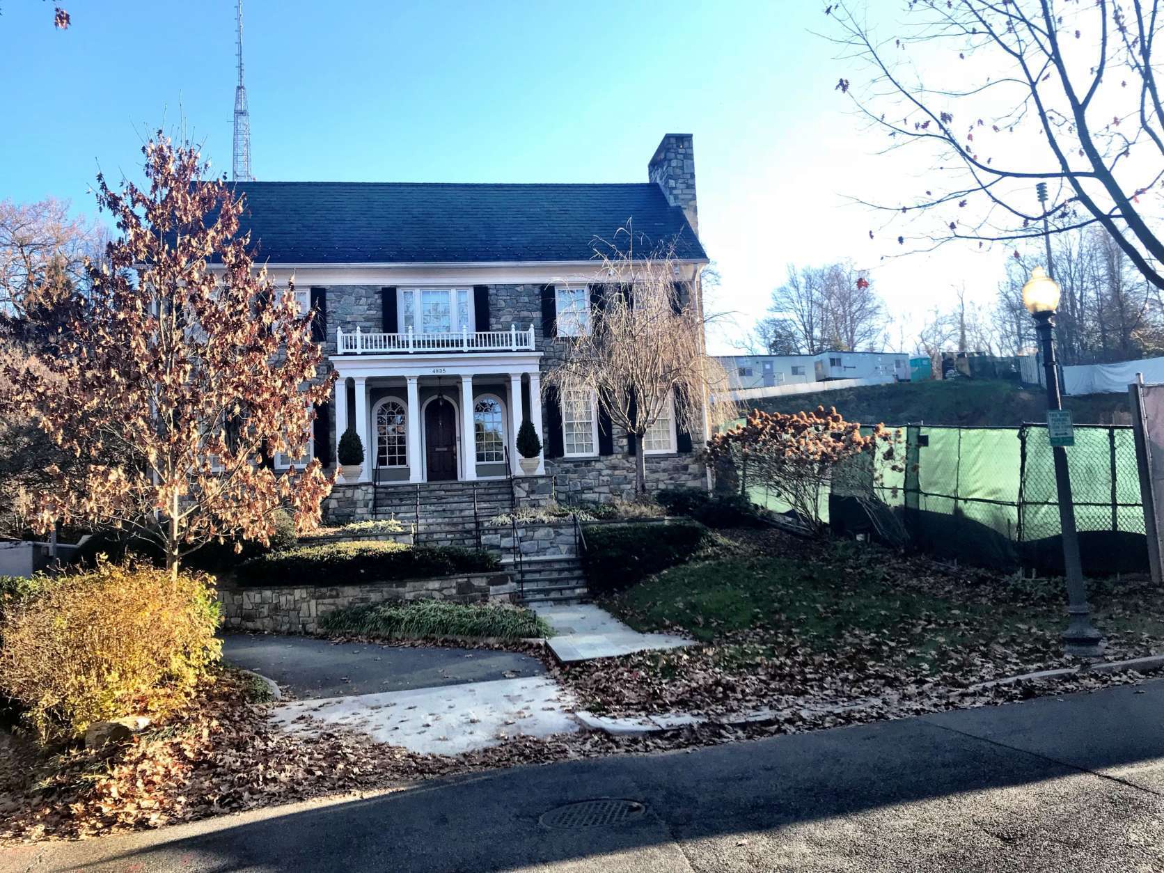 The U.S. Army Corps of Engineers will test for World War I munitions under 4835 Glenbrook Rd. NW, which is the official residence of the American University president. (WTOP/Neal Augenstein)