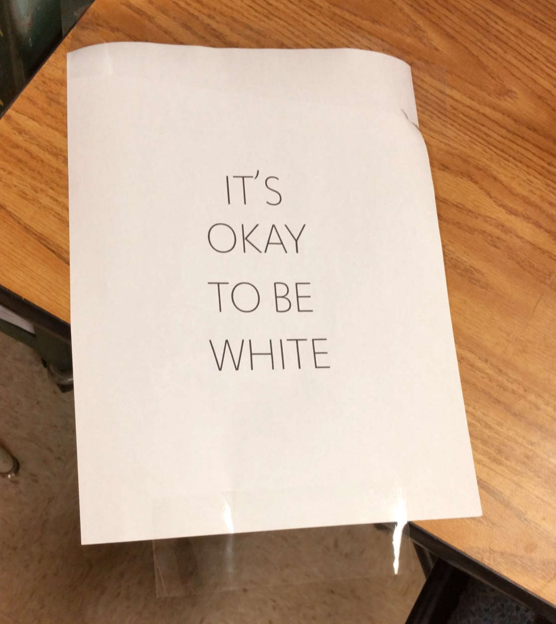 This image provided by Mongomery County Public Schools shows one of the fliers found at Montgomery Blair High School on Wednesday morning. School officials said they are investigating who posted the fliers. (Courtesy Montgomery County Public Schools)
