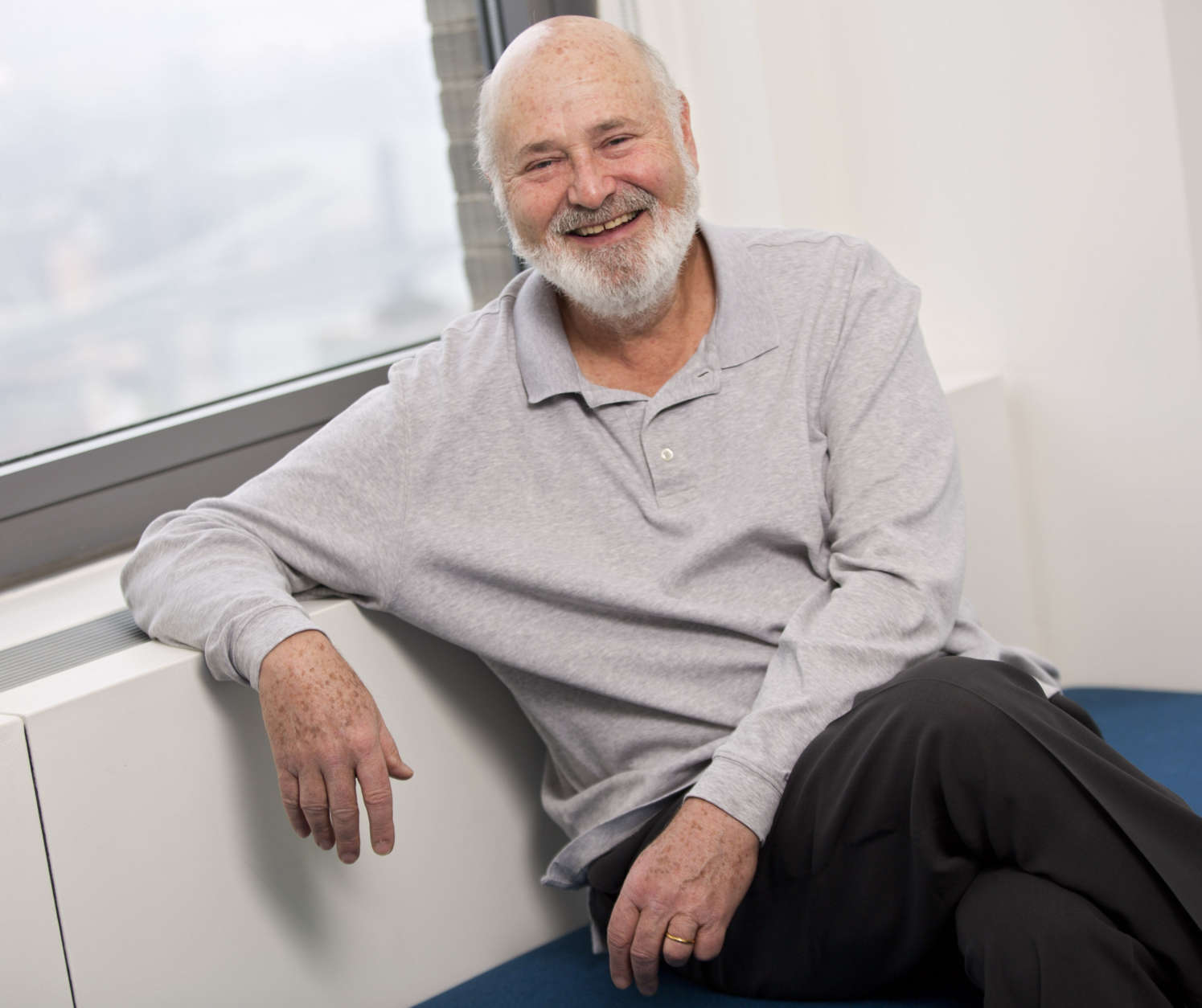 In this May 2, 2016 photo, writer-director Rob Reiner poses for a portrait in New York. Reiner has always had an affinity for the father-son story and has explored the theme and his own life in films like "Stand By Me" and "A Few Good Men," but none have come so close as "Being Charlie," loosely based on his son Nick Reiner's struggles with drugs. (Photo by Brian Ach/Invision/AP)
