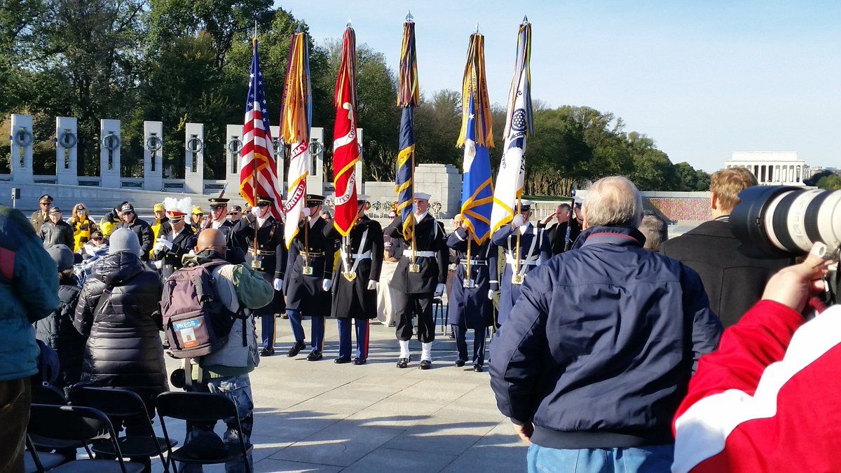 More than 16 million men and women who served in the US Armed Forces during World War II were honored at the World War II Memorial on Veterans Day. (WTOP/Kathy Stewart)  