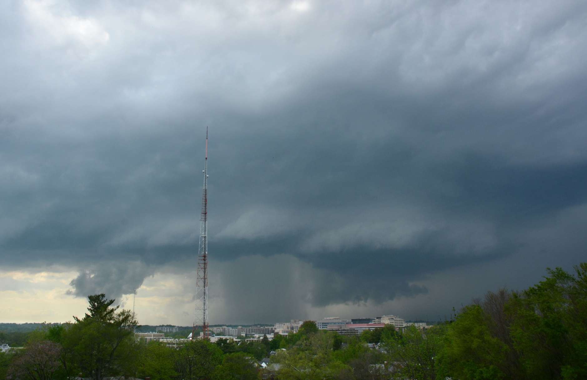 On April 21, 2017, an intense, rotating thunderstorm blew into the northern suburbs of Washington. The supercell storm produced hail stones the size of quarters and golf balls in a swath from Chevy Chase to Takoma Park and downed countless trees that afternoon. (WTOP/Dave Dildine)