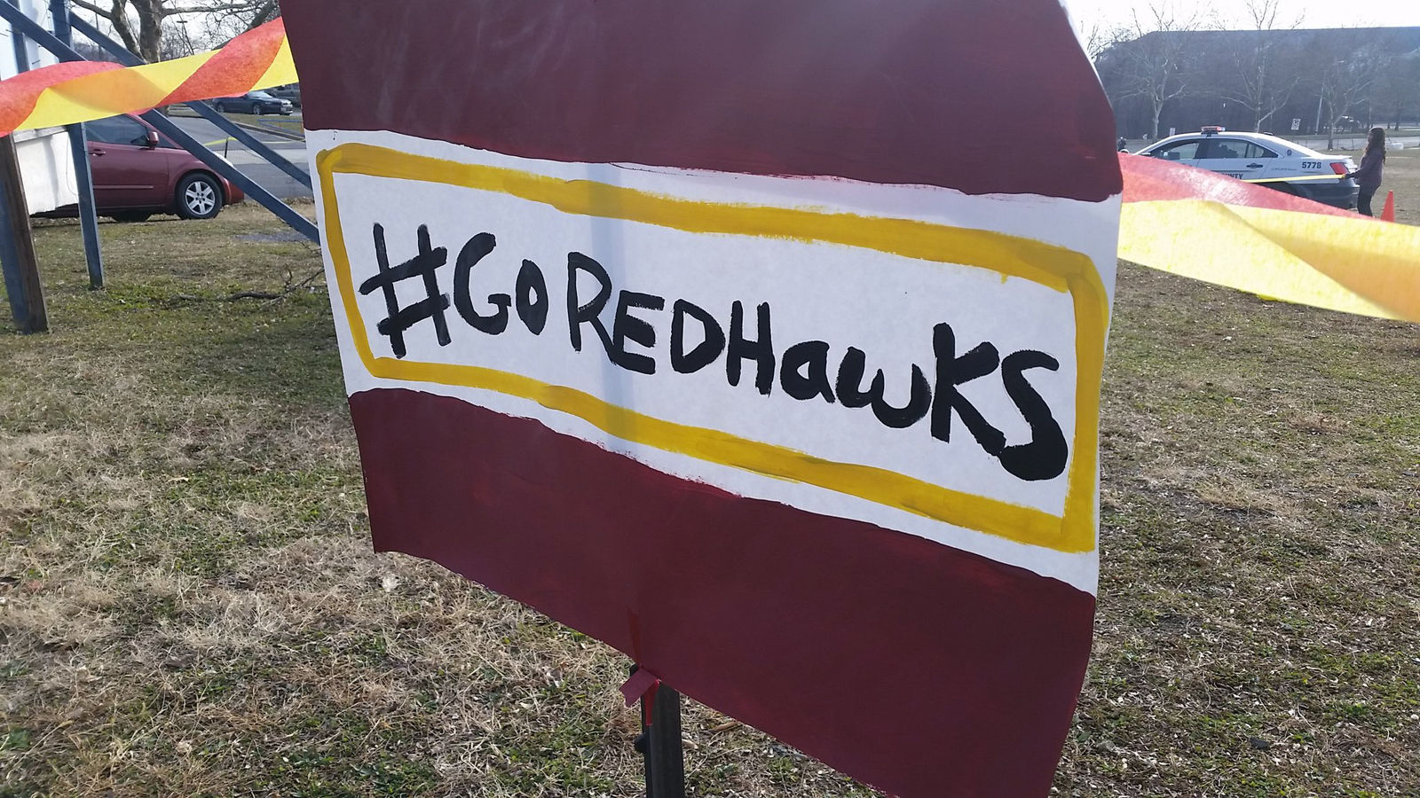 Native-American activists rallying outside the FedEx field in Landover, Maryland, on Sunday have reignited the debate over changing the Washington Redskins football team name. They want the name to be changed to the Redhawks. (WTOP/Kathy Stewart)