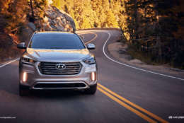 In its recall announced Saturday, Hyundai says some of Santa Fe vehicles are at risk for the steering wheel breaking away from the steering column. Roughly 43,900 vehicles are included in Hyundai's recall.(Courtesy Hyundai)