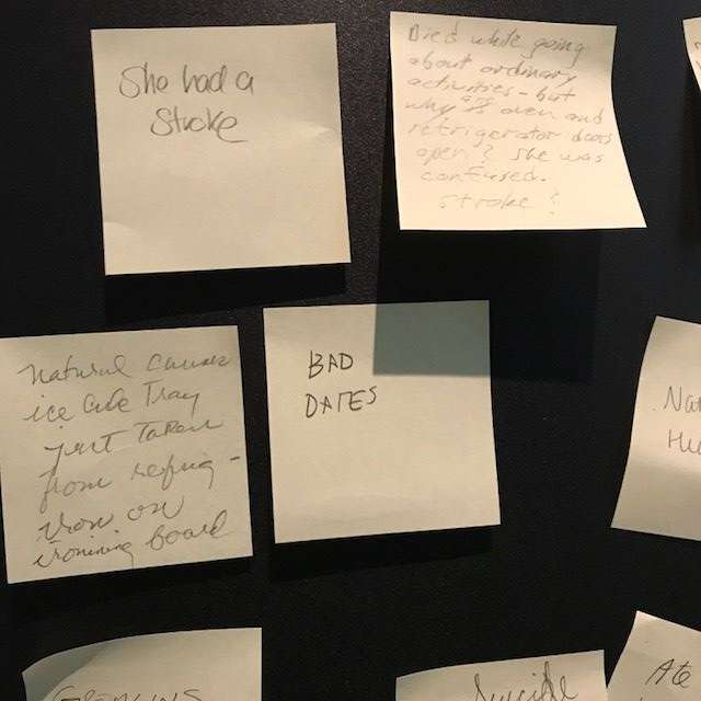 So what happened in “Kitchen Nutshell?” Since the label doesn’t explicitly say, the nearby post-its from visitors claim the woman in the diorama may have committed suicide or even “ate too much bread and had a stroke.” (WTOP/Nahal Amouzadeh)