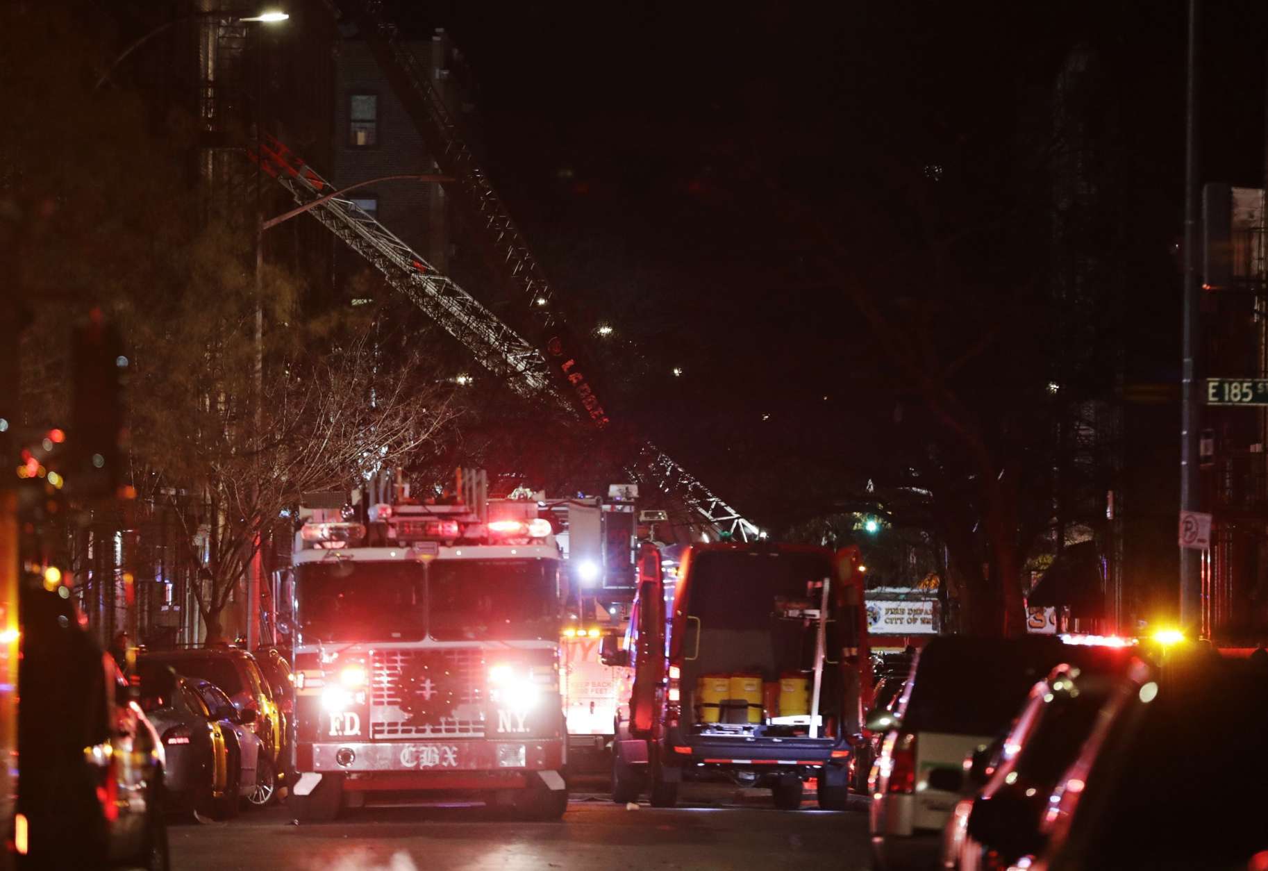 Firefighters respond to a deadly fire Thursday, Dec. 28, 2017, in the Bronx borough of New York. (AP Photo/Frank Franklin II)