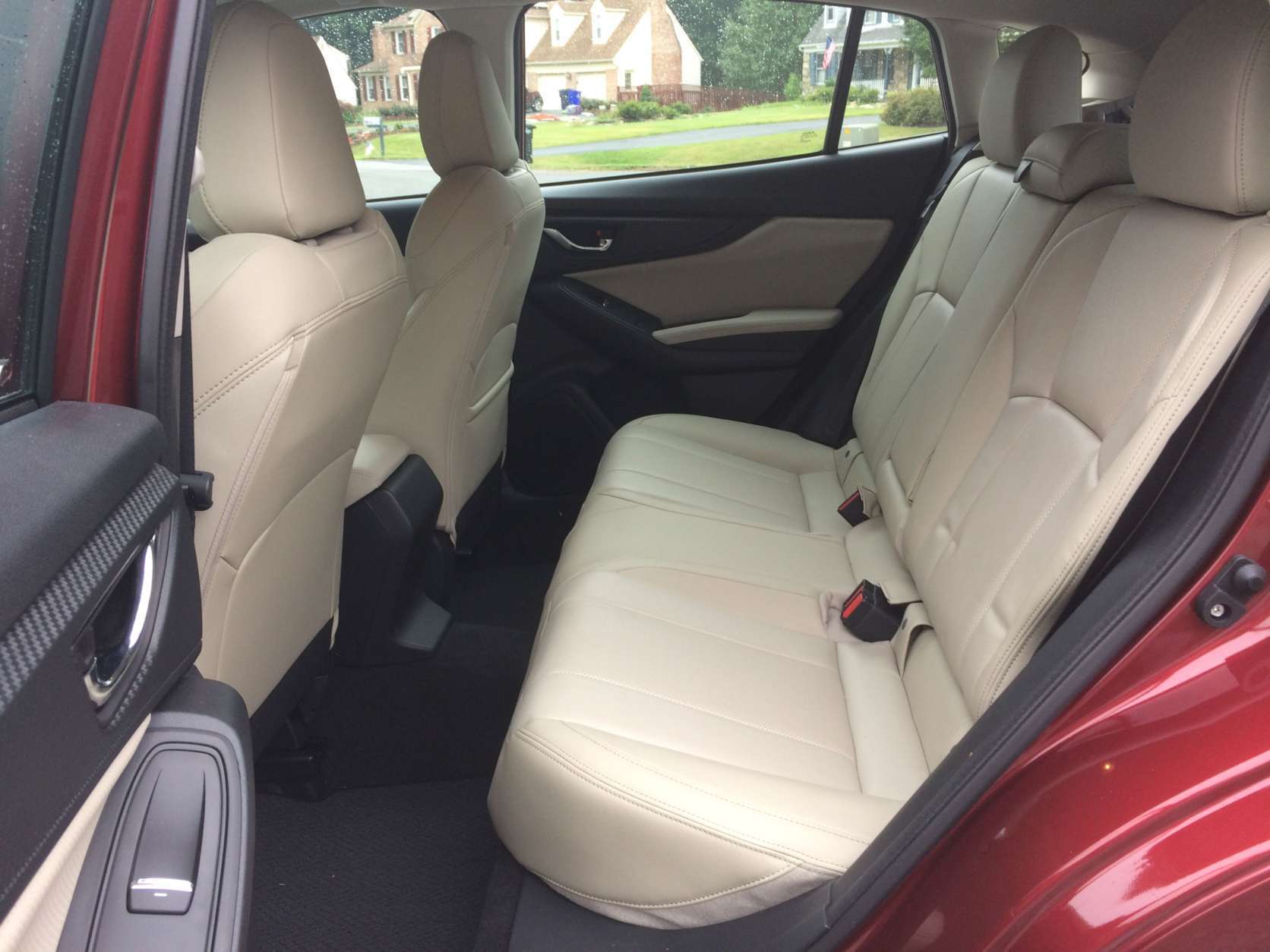 The seats, which always seemed very firm, are a bit easier on your body now, said Parris. There’s plenty of head and leg room all around, including the back seats. Parris easily fit two child seats and a booster, which is very spacious for a compact. (WTOP/Mike Parris)