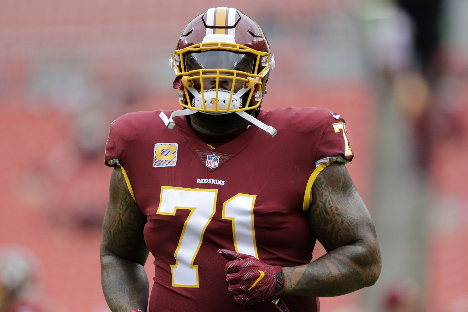 Washington Redskins offensive tackle Trent Williams was also named to the 2018 Pro Bowl. This is his sixth straight selection to the Pro Bowl and the sixth of his career. (AP Photo/Mark Tenally)