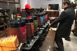 The coffee is free through Saturday at the new Wawa in D.C. (WTOP/Kristi King)