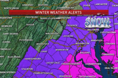 1st snowy Saturday of the year in the forecast; Winter Weather Warning issued for southern Md. counties