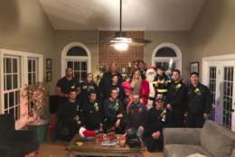 The Laytonsville Fire Department stopped in to spread some much needed good cheer to the family of Special Agent Carlos Wolff. (Photo courtesy of Wolff's Family)
