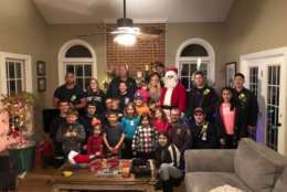The Wolff family got a surprise visit from Santa courtesy of the Montgomery County Fire Department (photo courtesy of Wolff Family)