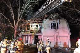 The family's neighbors saw the roof up in flames and reported the house fire before the residents did, according to Kieth Johnson, assistant chief of operations for Loudoun County Fire and Rescue. (Courtesy Loudoun County Fire and Rescue) 



