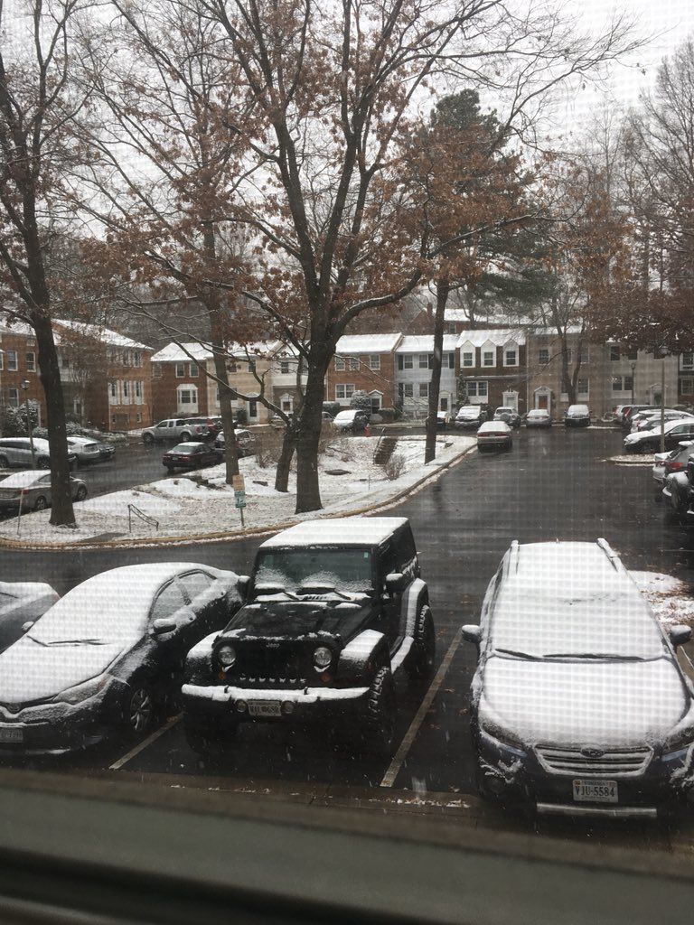 Twitter user @StevenA54 shows the view from his living room window in Annandale, Virginia, around 12:45 p.m. Saturday. (Courtesy Twitter/@StevenA54)