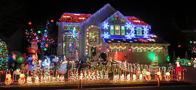 This Sterling, Virginia, home has an animated light show. (Courtesy Holly Zell)