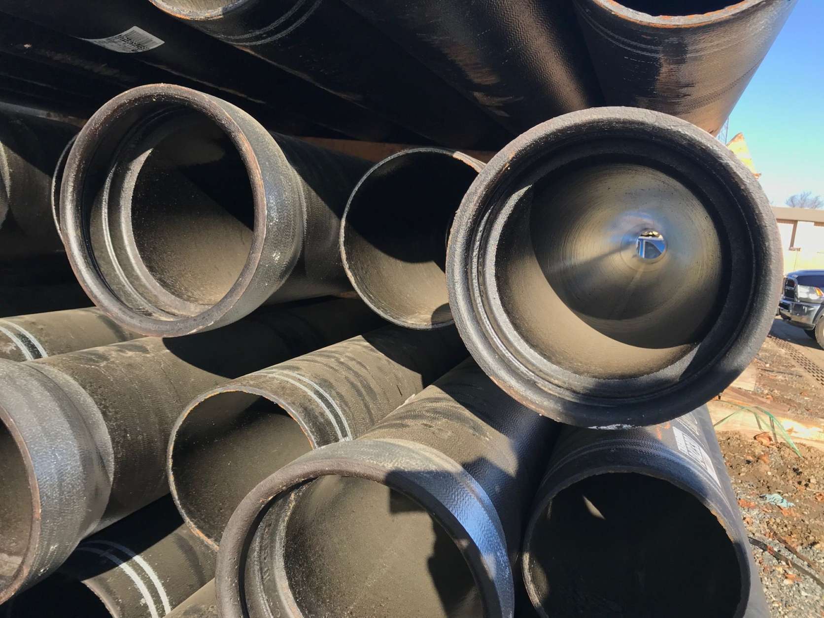 Despite costing more, WSSC general manager Carla Reid said the zinc-coated pipes will save money in road repair. (WTOP/Neal Augenstein)