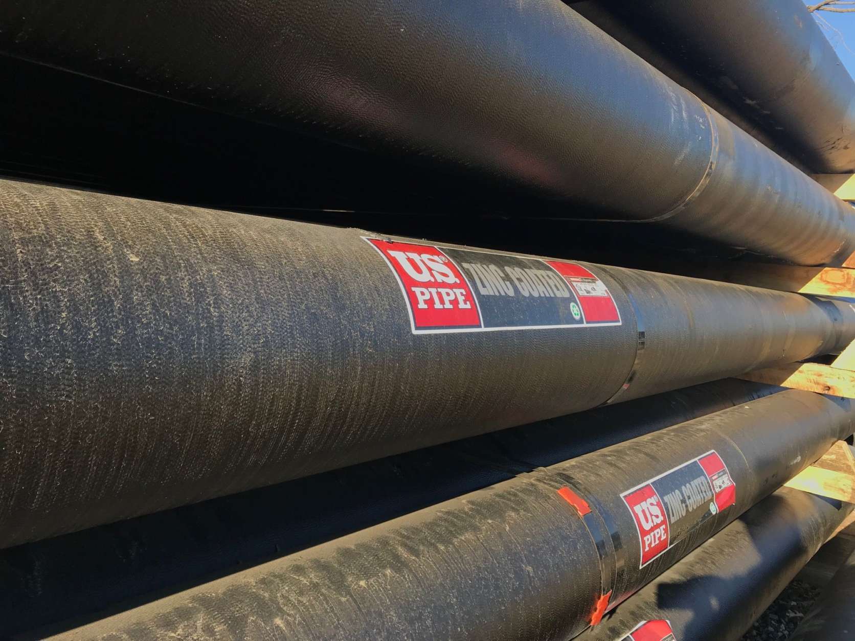 This is the second winter WSSC has been using zinc-coated iron pipe, which are expected to extend a pipe's lifespan from 75 to 100 years. (WTOP/Neal Augenstein)