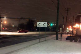 Snowy conditions in Annapolis, Maryland, off Route 50. (WTOP/Nick Iannelli)