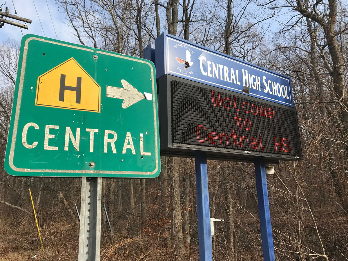 Police in Prince George's County responded Thursday morning to a stabbing at Central High School in Capitol Heights, Maryland. (WTOP/Megan Cloherty)