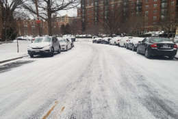 Side roads in Northwest D.C. are slick Wednesday morning. (WTOP/William Vitka)