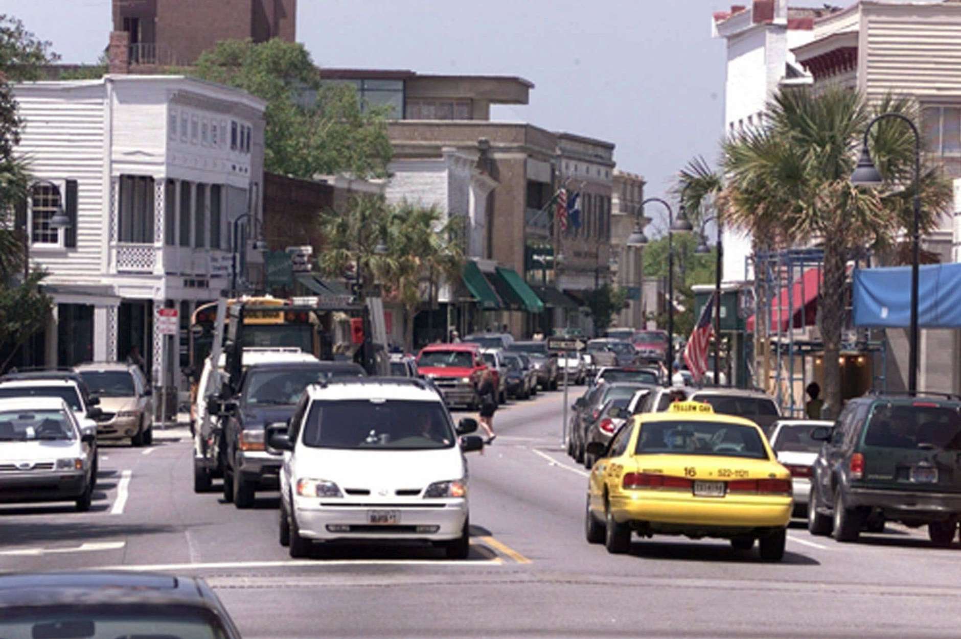 Midday traffic is shown on Bay Street in downtown Beaufort, S.C., April 19, 2001. Beaufort, one of the oldest communities in South Carolina, grew almost 35 percent in the past decade. (AP Photo/Lou Krasky)