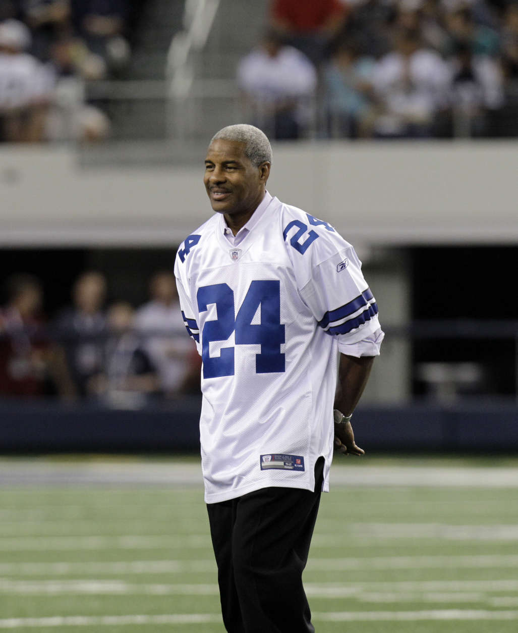 Former Dallas Cowboys player Everson Walls (24) before a preseason NFL football game against the Miami Dolphins, Thursday, Sept. 2, 2010, in Arlington, Texas. (AP Photo/LM Otero)