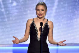Host Kristen Bell speaks on stage at the 24th annual Screen Actors Guild Awards at the Shrine Auditorium &amp; Expo Hall on Sunday, Jan. 21, 2018, in Los Angeles. (Photo by Vince Bucci/Invision/AP)