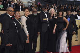 Morgan Freeman and his family arrive at the 24th annual Screen Actors Guild Awards at the Shrine Auditorium &amp; Expo Hall on Sunday, Jan. 21, 2018, in Los Angeles. (Photo by Jordan Strauss/Invision/AP)