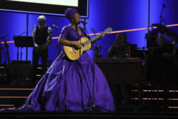 India.Arie performs "I Am Light" at the 60th annual Grammy Awards at Madison Square Garden on Sunday, Jan. 28, 2018, in New York. (Photo by Matt Sayles/Invision/AP)