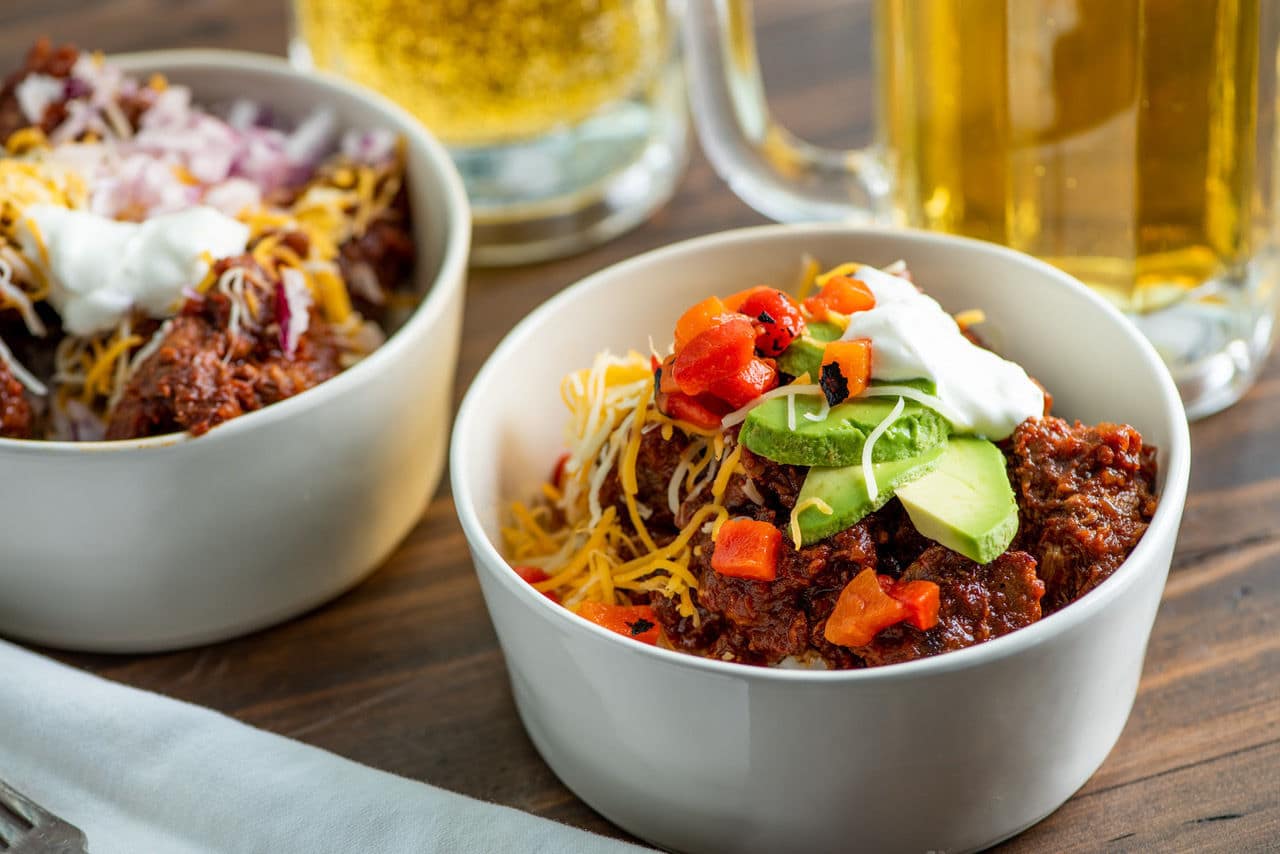 This August 2018 photo shows Texas red chili in New York. This dish is from a recipe by Katie Workman. (Cheyenne Cohen via AP)